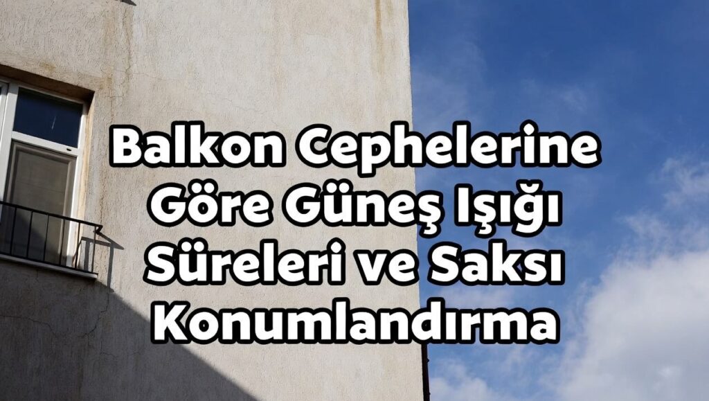 Balkon Cephelerine Göre Güneş Işığı Süreleri ve Saksı Konumlandırma