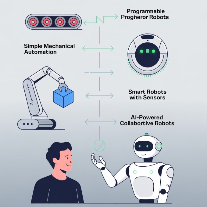 A flowchart illustrating the progression of automation.